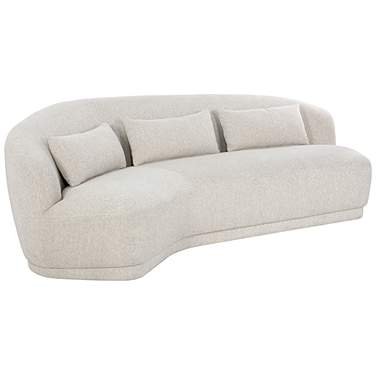 Sunpan Soraya 147" Wide Dove Cream Color Fabric Modern Sofa