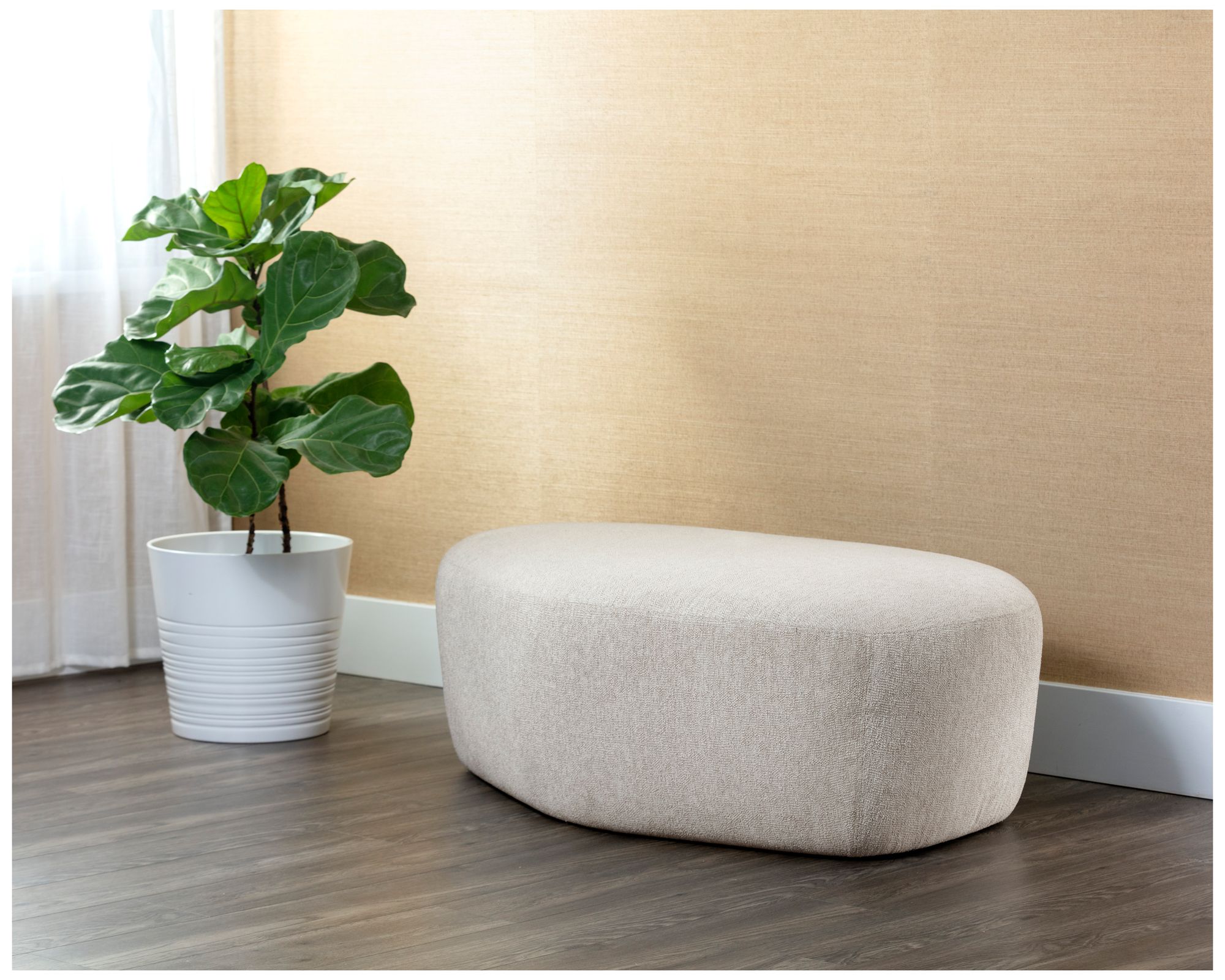 Image 3 Sunpan Soraya Ottoman Dove Cream more views