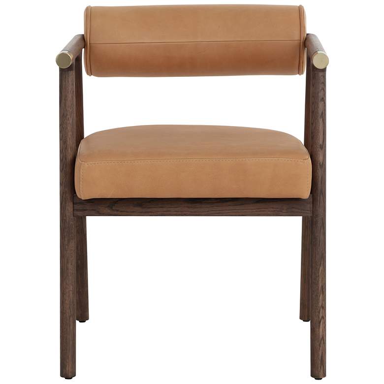 Image 2 Sunpan Sova Dining Armchair Antique Brown Sahara Camel Leather more views