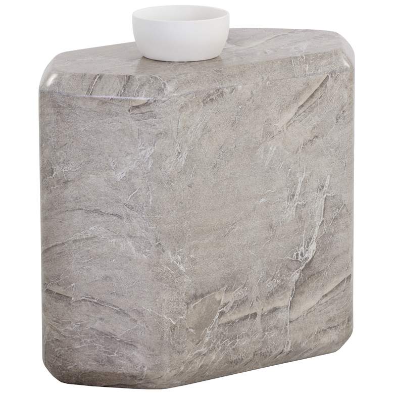 Image 1 Sunpan Spezza Side Table Low Marble Look Gray