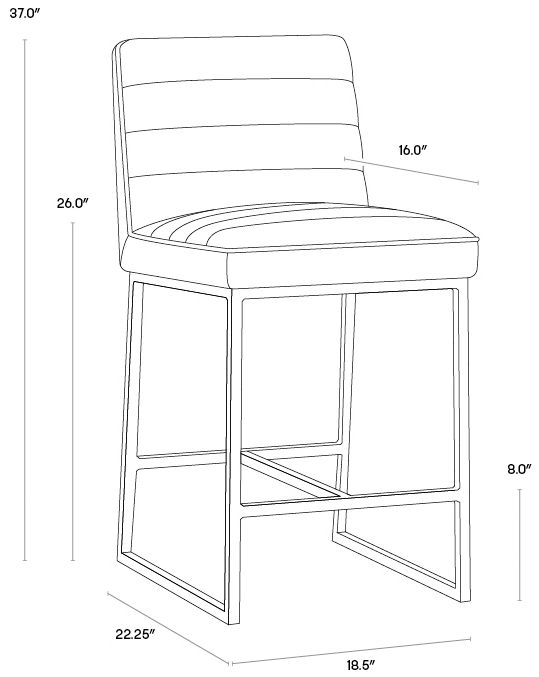 Sunpan Spyros Counter Stool Coal Black