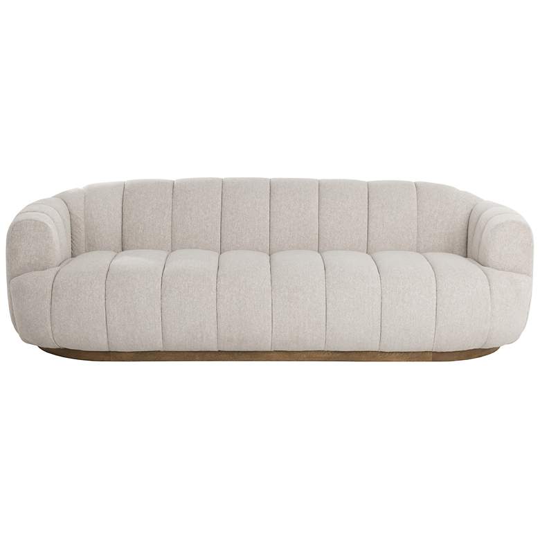 Image 2 Sunpan Tadeo 96 1/2" Brown Wood with Dove Cream Fabric Modern Sofa more views
