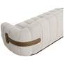4_Sunpan Tadeo 96 1/2" Brown Wood with Dove Cream Fabric Modern Sofa more views