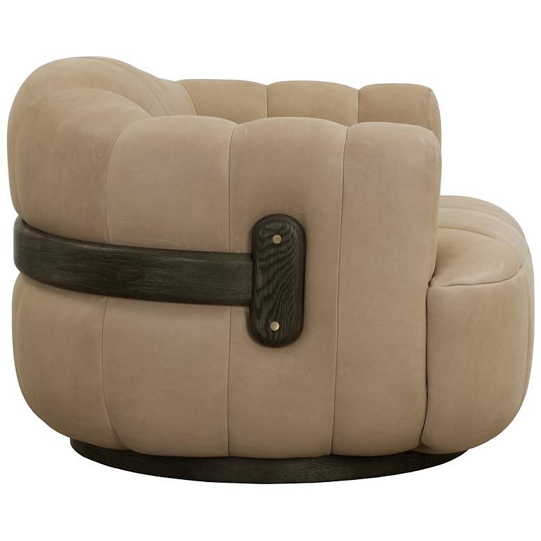 Image 3 Sunpan Tadeo Swivel Armchair Dark Brown Sahara Sand Leather more views