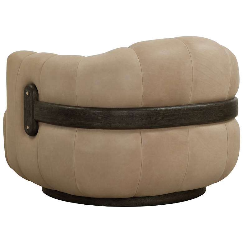 Image 4 Sunpan Tadeo Swivel Armchair Dark Brown Sahara Sand Leather more views