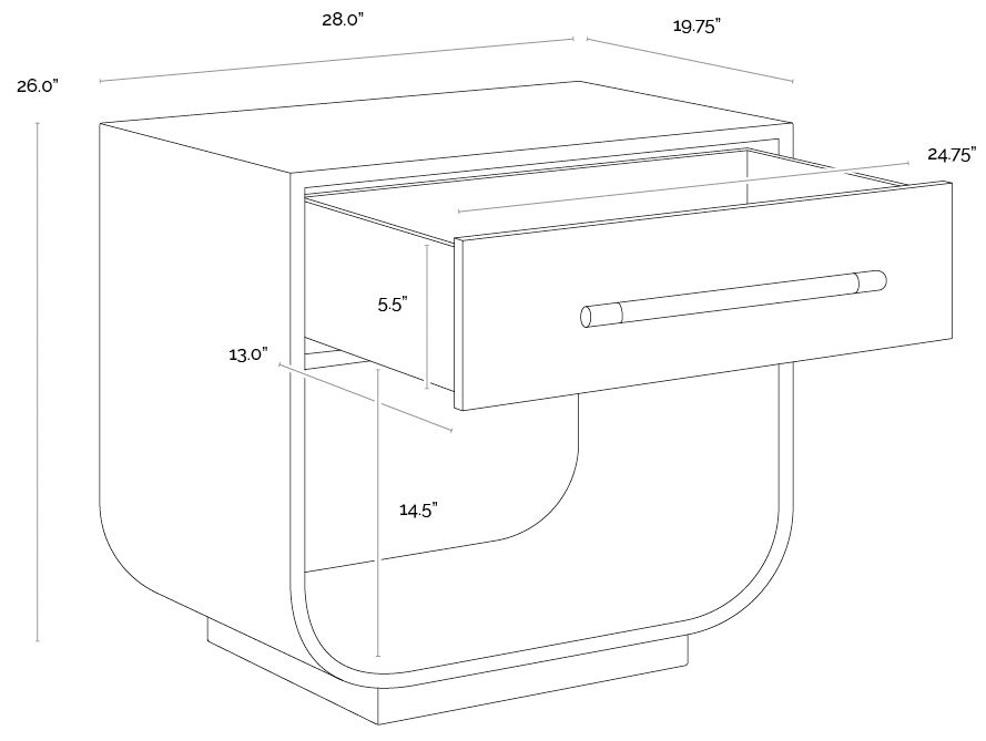 Sunpan Tarrant Nightstand Black