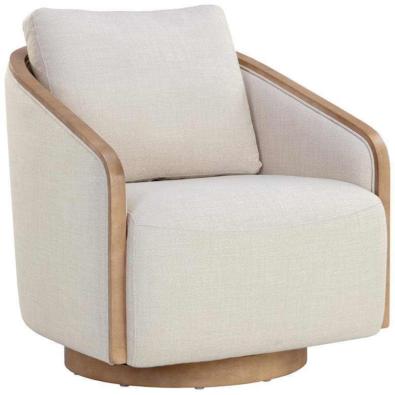 Image 1 Sunpan Tasia Swivel Lounge Chair Effie Linen