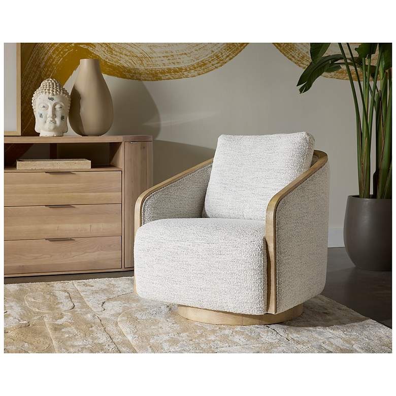 Image 1 Sunpan Tasia Swivel Lounge Chair Merino Cotton