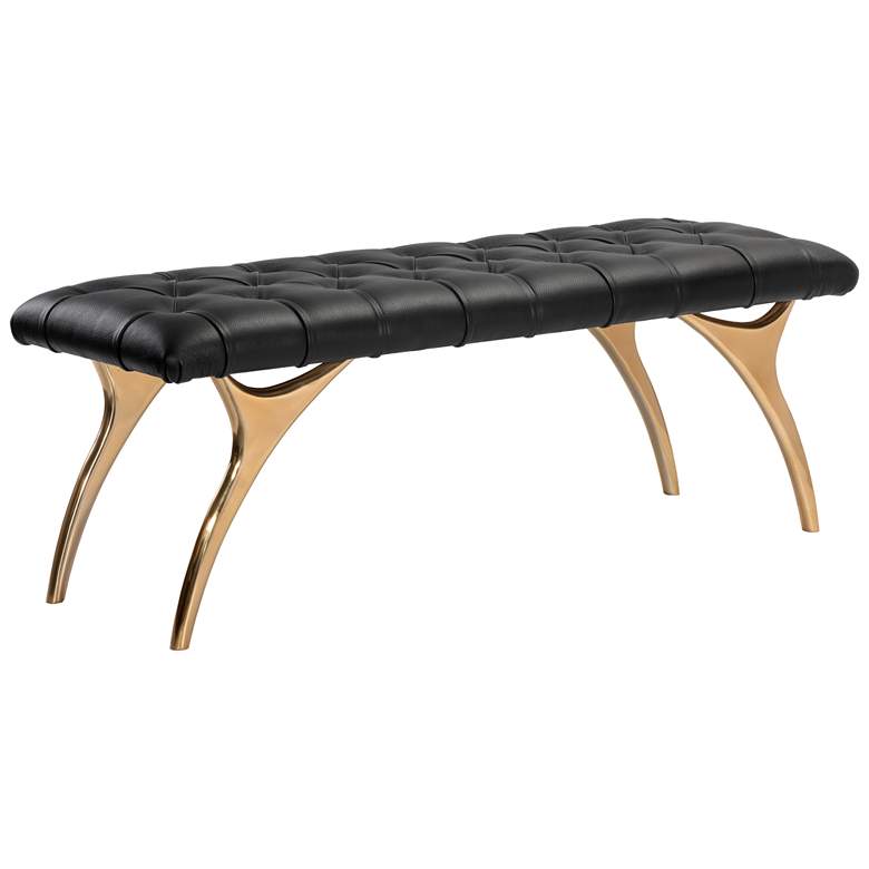 Image 1 Sunpan Taylen Bench Black Leather