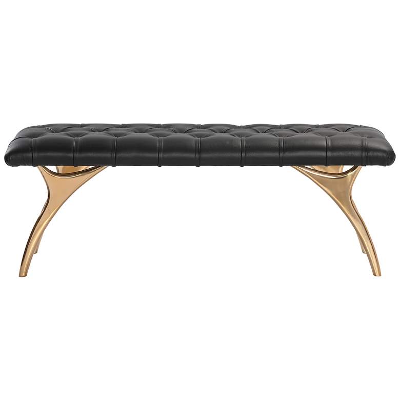 Image 2 Sunpan Taylen Bench Black Leather more views