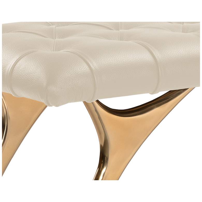 Image 4 Sunpan Taylen Bench Cream Leather more views