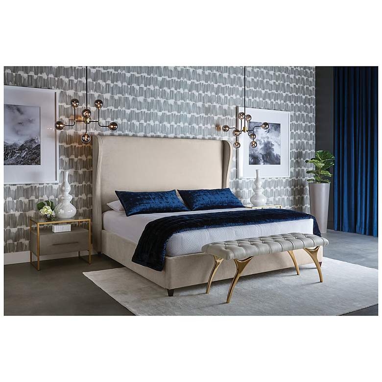 Image 5 Sunpan Taylen Bench Cream Leather more views
