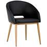 Sunpan Thatcher Black Faux Leather Antique Brass Modern Dining Chair
