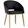 Sunpan Thatcher Black Faux Leather Antique Brass Modern Dining Chair