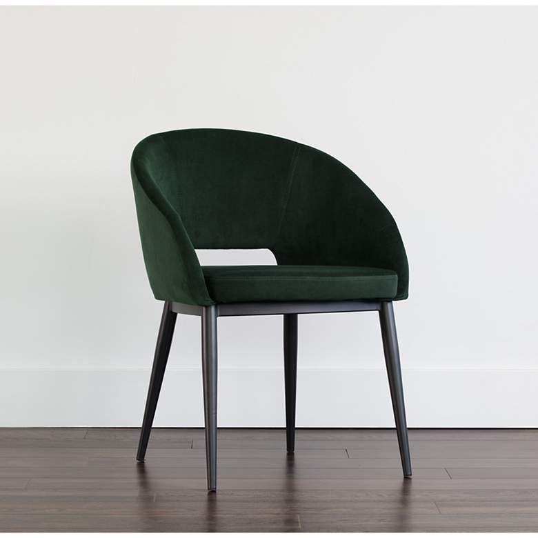 Image 1 Sunpan Thatcher Dining Armchair Black Deep Green Sky