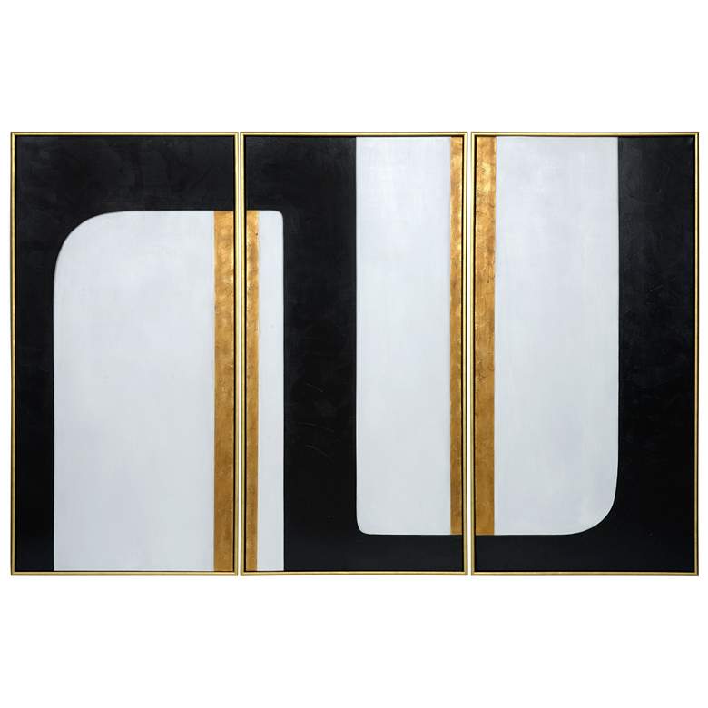 Image 1 Sunpan The Path (Set of 3) 30" X 60" Gold Floater Frame