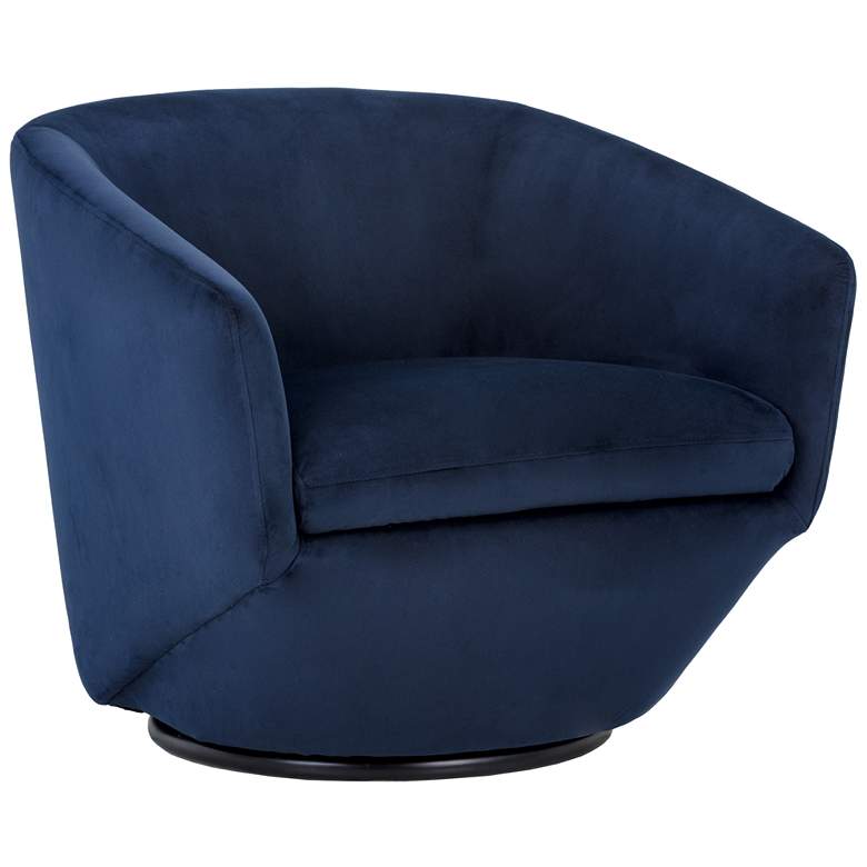 Image 2 Sunpan Treviso Swivel Lounge Chair Metropolis Blue