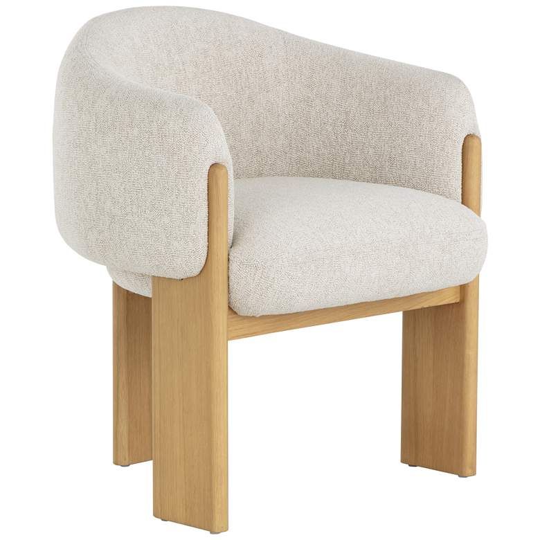 Image 1 Sunpan Trine Dining Armchair Rustic Oak Dove Cream