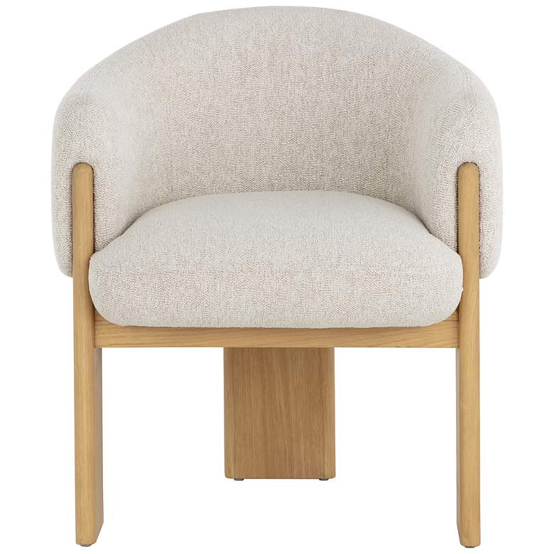 Image 2 Sunpan Trine Dining Armchair Rustic Oak Dove Cream more views