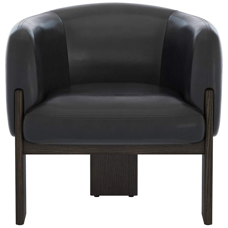 Image 2 Sunpan Trine Lounge Chair Dark Brown Vintage Black Night Leather more views