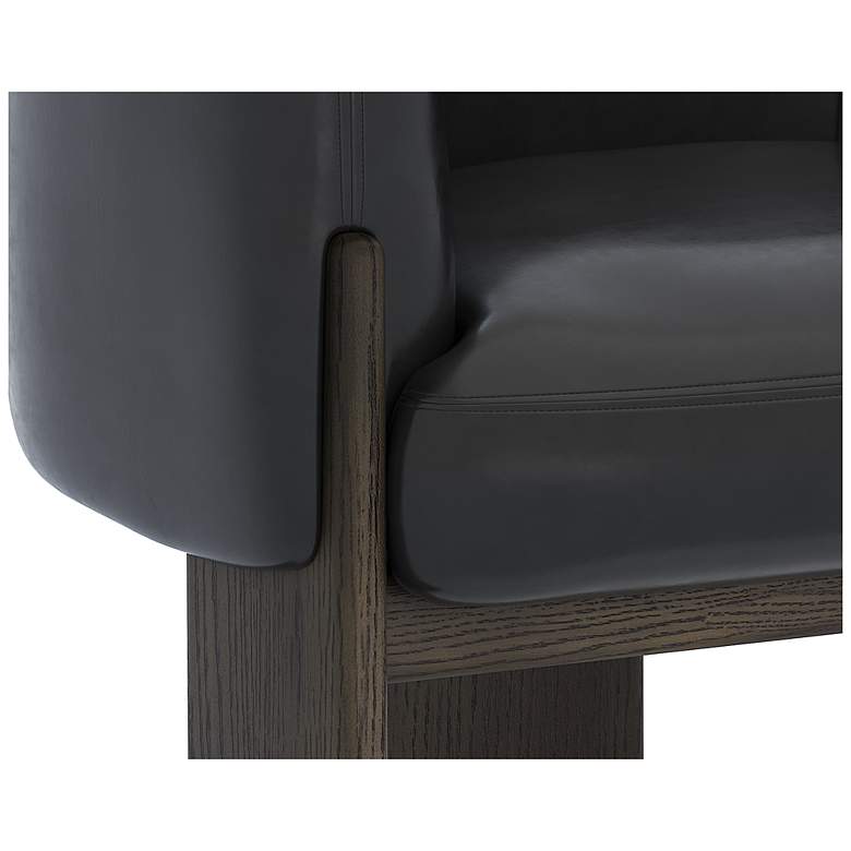 Image 6 Sunpan Trine Lounge Chair Dark Brown Vintage Black Night Leather more views