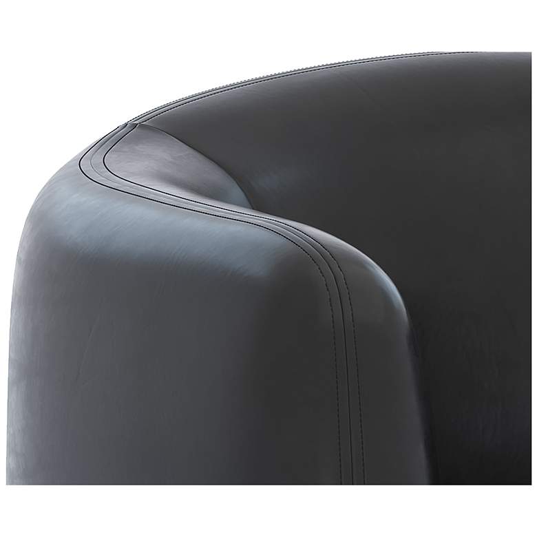 Image 7 Sunpan Trine Lounge Chair Dark Brown Vintage Black Night Leather more views