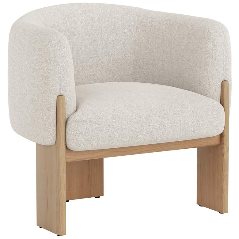 Image 1 Sunpan Trine Lounge Chair Rustic Oak Dove Cream