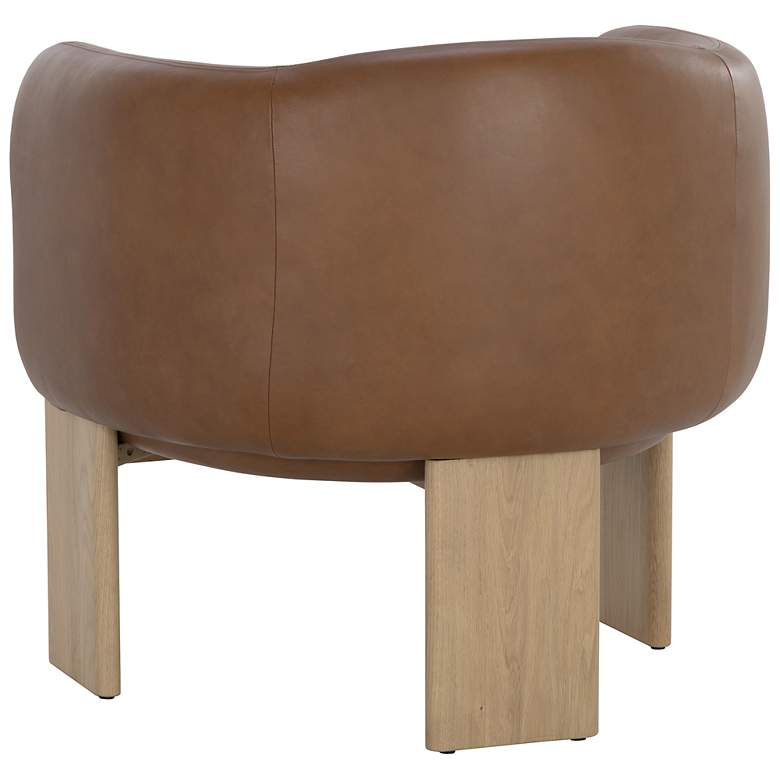 Image 5 Sunpan Trine Lounge Chair Rustic Oak Vintage Camel Leather more views