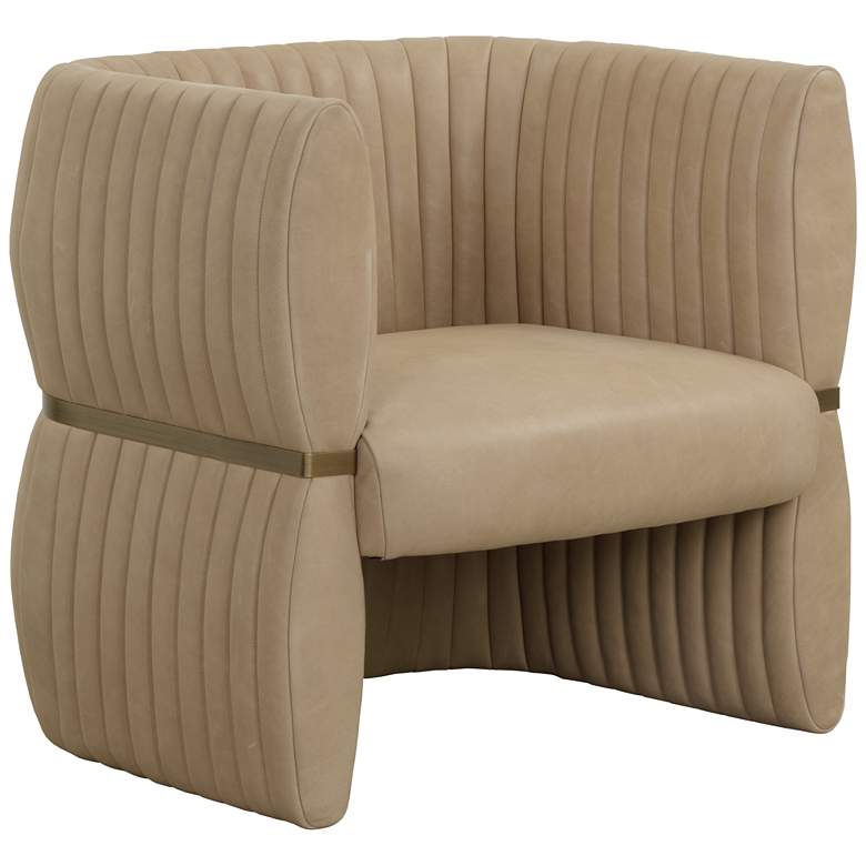 Image 1 Sunpan Tryor Lounge Chair Sahara Sand Leather
