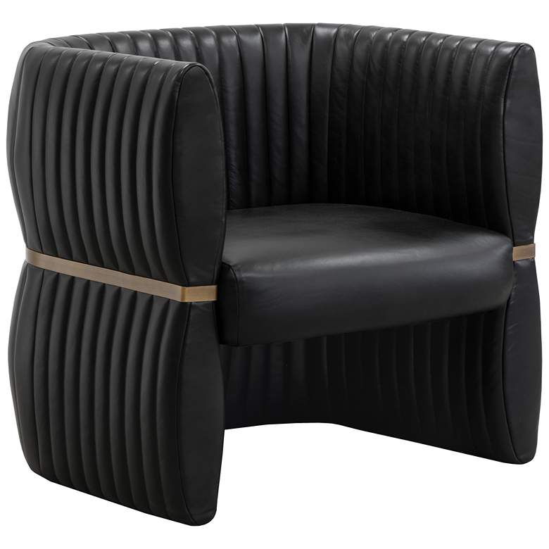 Image 1 Sunpan Tryor Lounge Chair Vintage Black Night Leather
