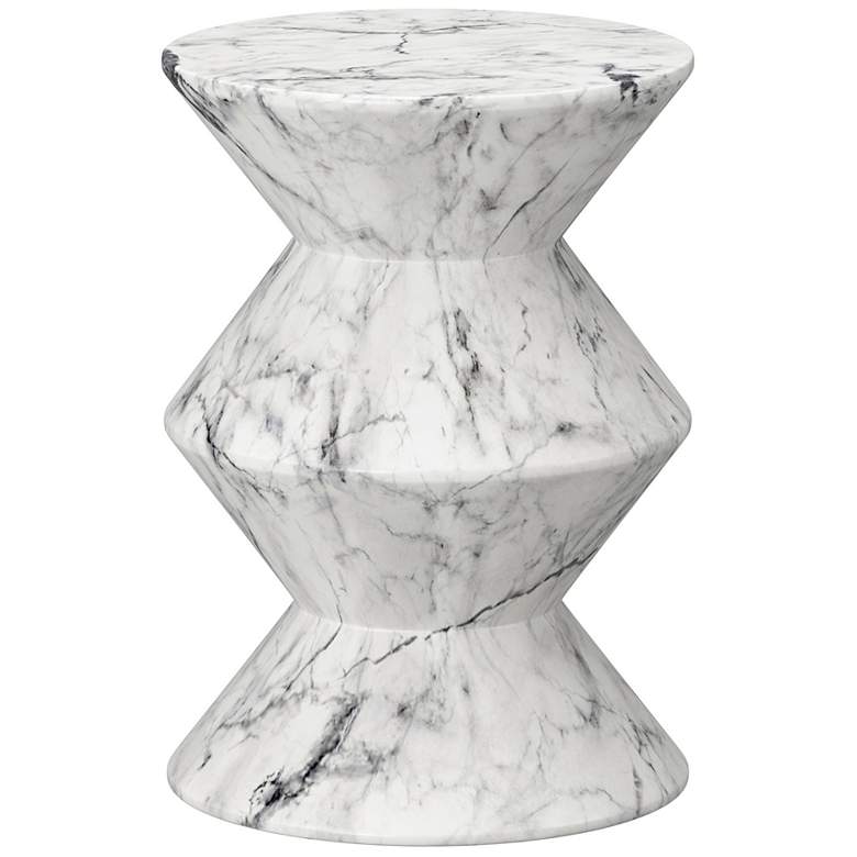 Image 2 Sunpan Union End Table Marble Look White more views