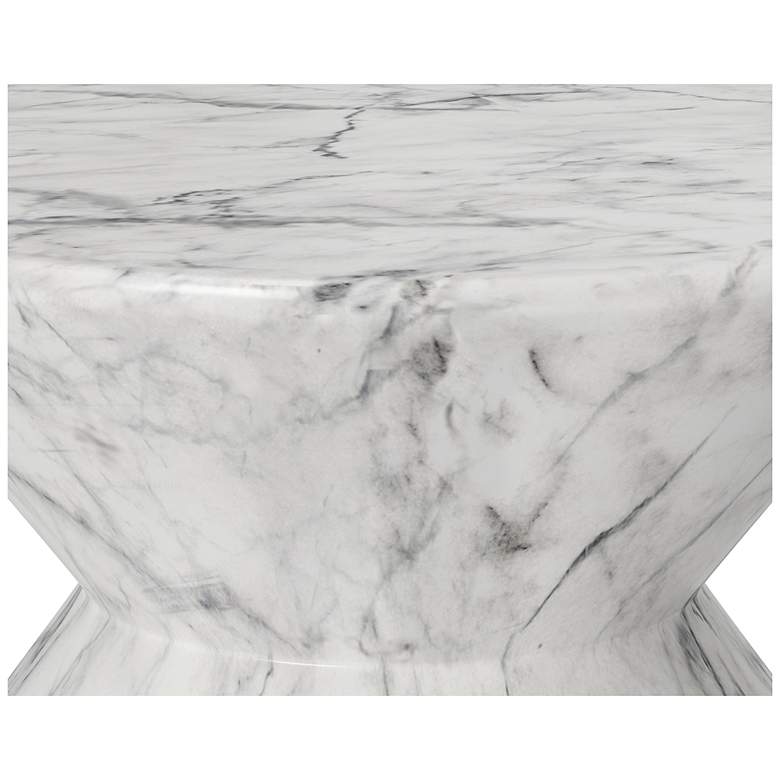 Image 3 Sunpan Union End Table Marble Look White more views