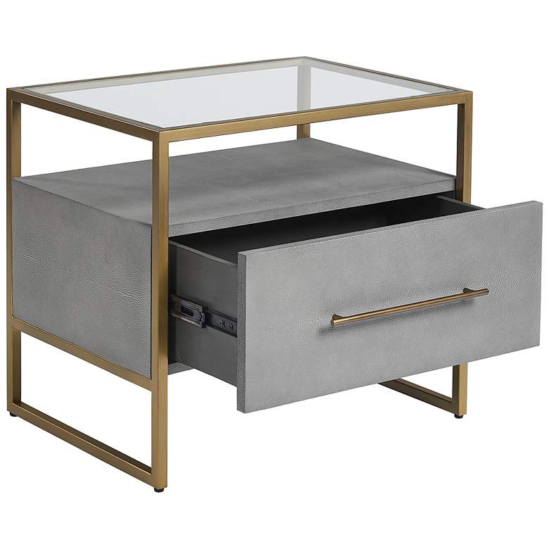 Image 3 Sunpan Venice Nightstand Gray Shagreen more views