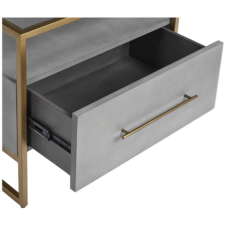 Image 5 Sunpan Venice Nightstand Gray Shagreen more views