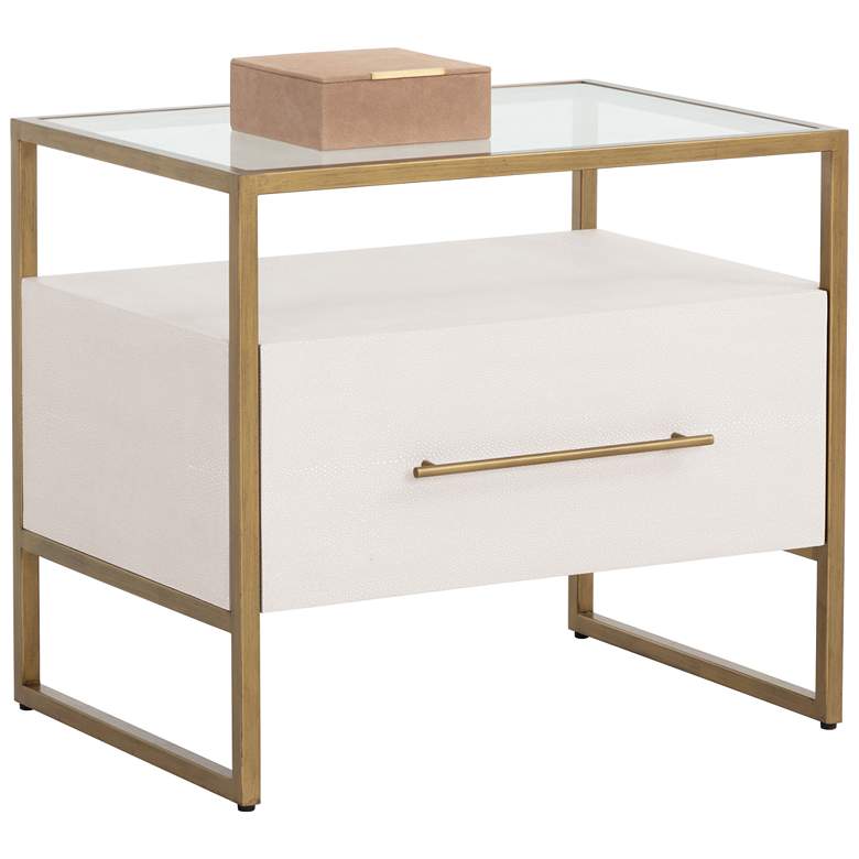 Image 1 Sunpan Venice Nightstand Oyster Shagreen