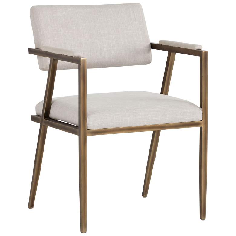Image 1 Sunpan Ventouz Dining Armchair Beige Linen