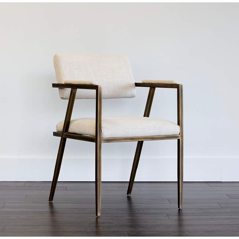 Image 1 Sunpan Ventouz Dining Armchair Beige Linen