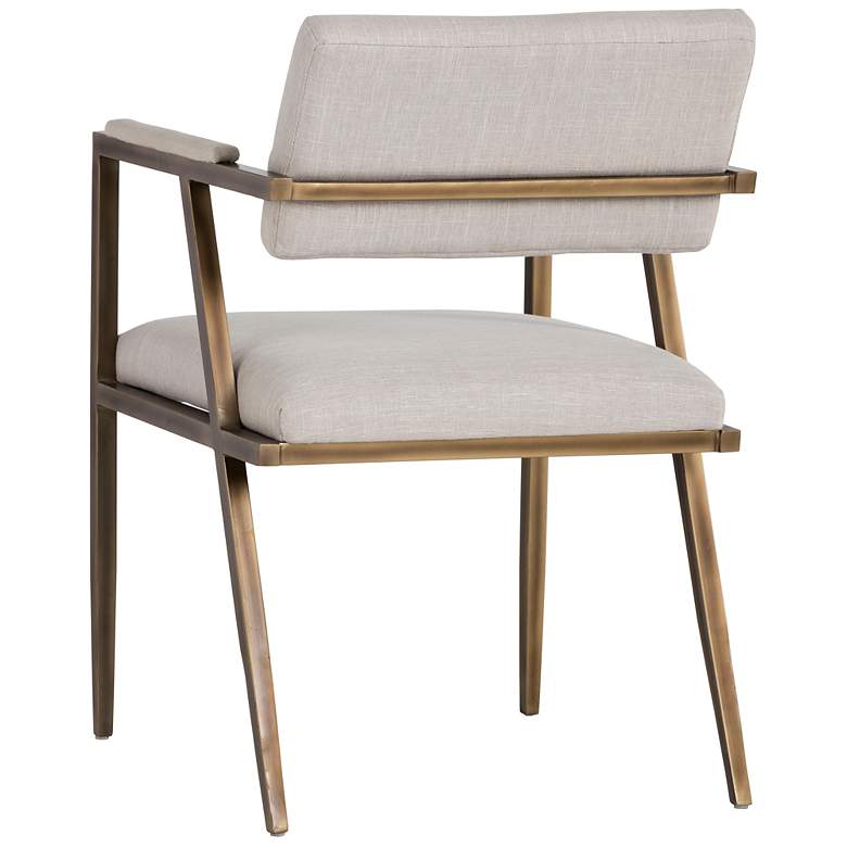 Image 4 Sunpan Ventouz Dining Armchair Beige Linen more views