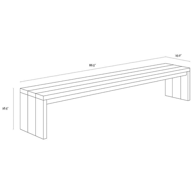 Image 4 Sunpan Viga Bench Drift Brown more views