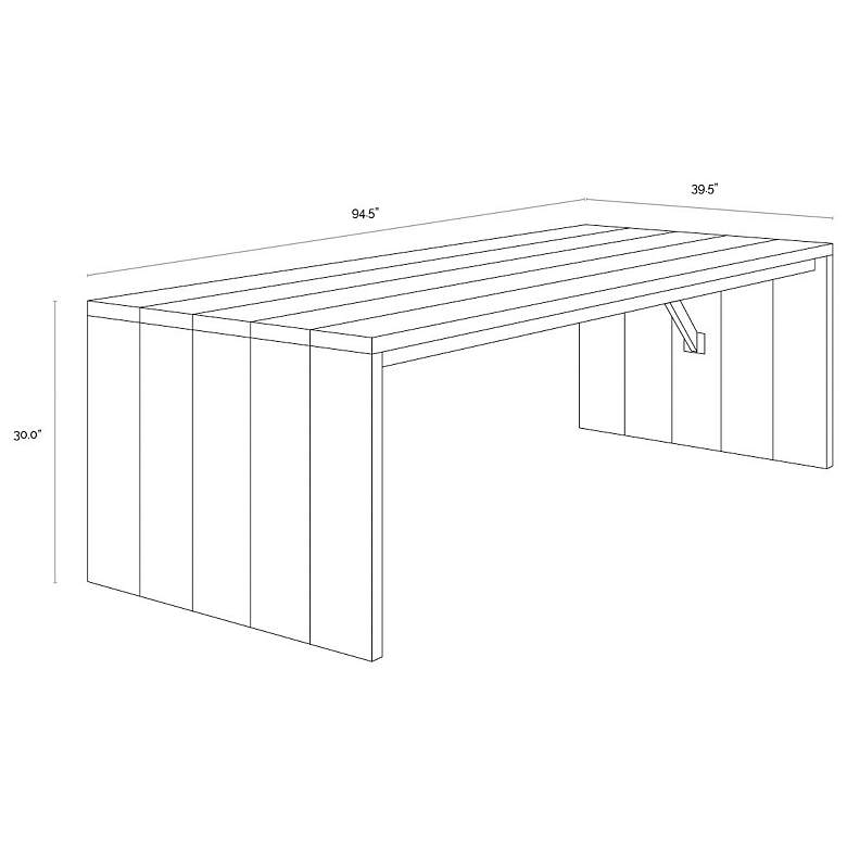Image 7 Sunpan Viga Dining Table Drift Brown 94.5" more views