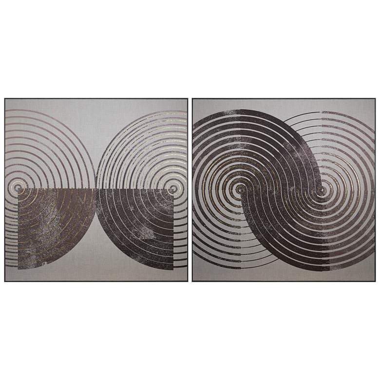 Image 1 Sunpan Vinyl Dreams (Set of 2) 48" X 48" Distressed Brown Floater Frame