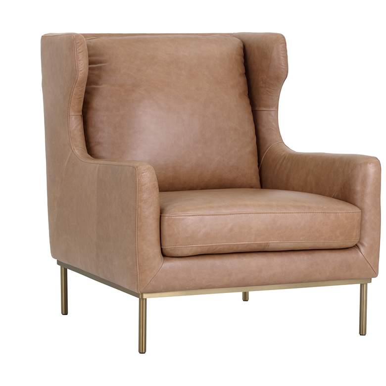 Image 2 Sunpan Virgil Lounge Chair Marseille Camel Leather