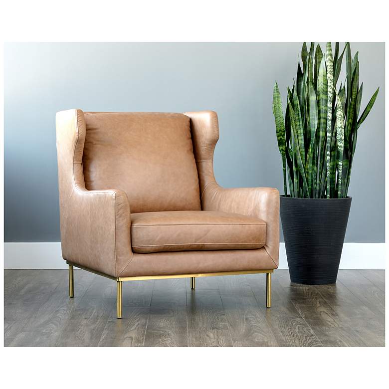 Image 1 Sunpan Virgil Lounge Chair Marseille Camel Leather