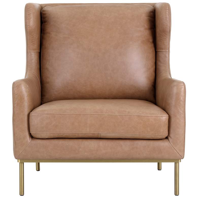 Image 3 Sunpan Virgil Lounge Chair Marseille Camel Leather more views