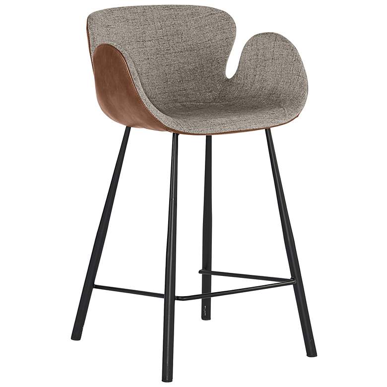 Image 1 Sunpan Waldo Counter Stool November Gray and Cinnamon Brown