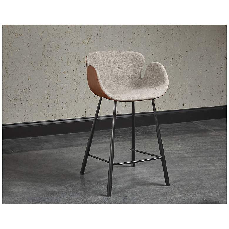 Image 5 Sunpan Waldo Counter Stool November Gray and Cinnamon Brown more views