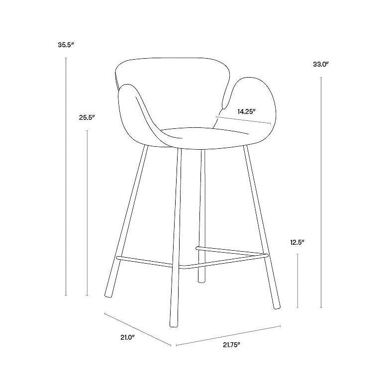 Image 7 Sunpan Waldo Counter Stool November Gray and Cinnamon Brown more views