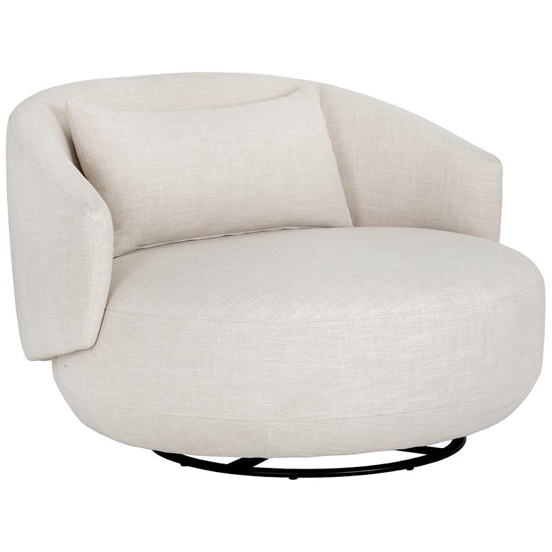 Image 2 Sunpan Walsh Swivel Lounge Chair Effie Linen