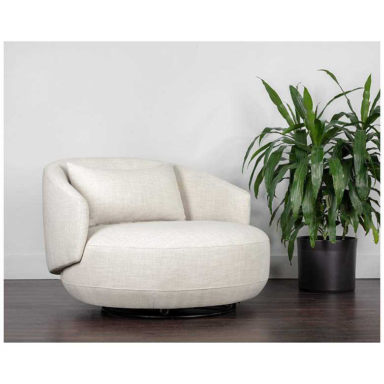 Image 1 Sunpan Walsh Swivel Lounge Chair Effie Linen