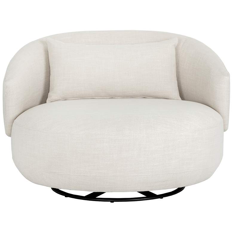 Image 3 Sunpan Walsh Swivel Lounge Chair Effie Linen more views